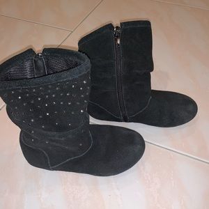Little girls black boots